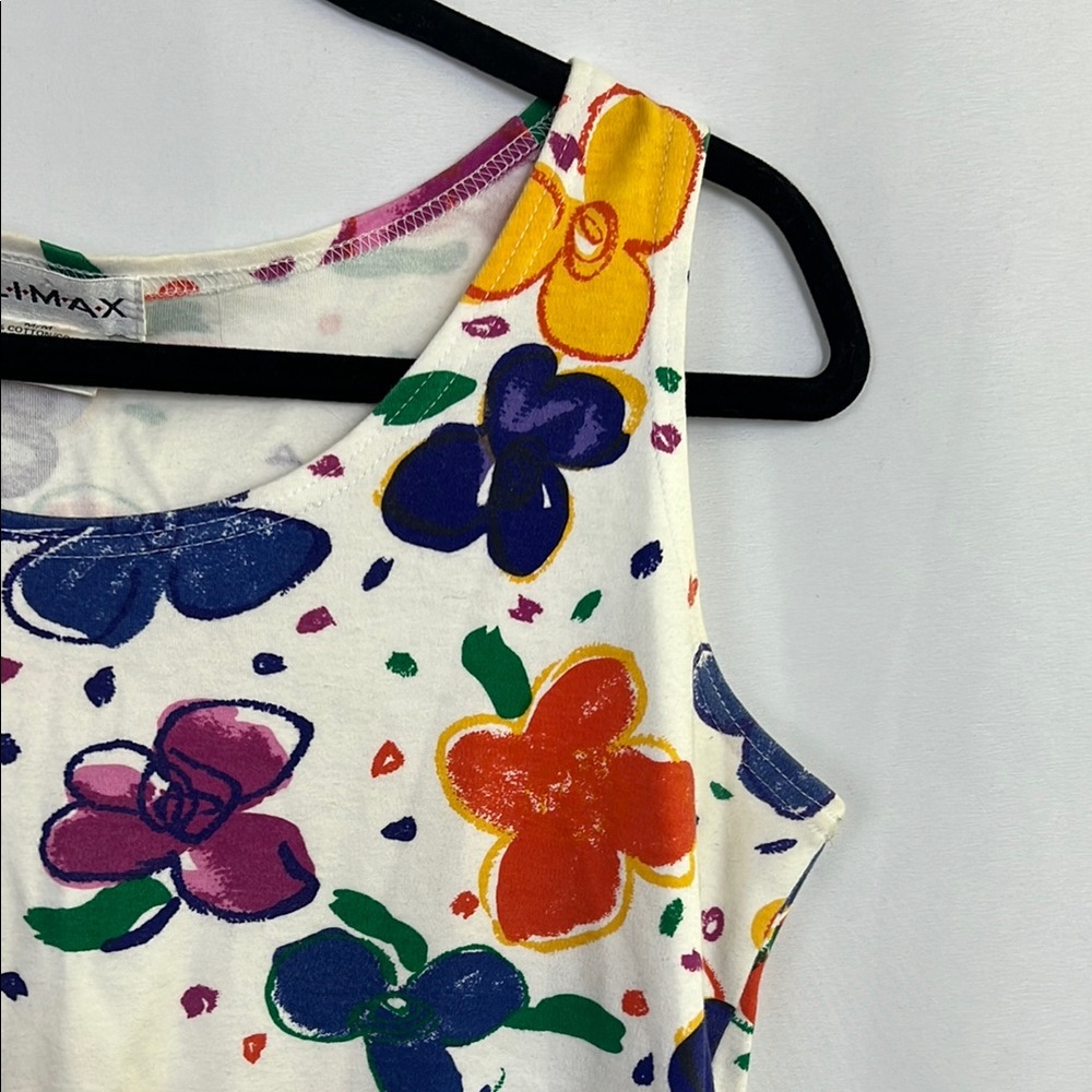 Women's Floral Tank Top - Multicolor casual 100 percent cotton summer tank top - Picture 4 of 6